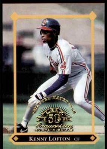 1998 Donruss Leaf Fractal Materials Kenny Lofton 0369/3250 Indians