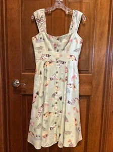 ModCloth x Hutch Size 4 Spring green moth butterfly dress Forest Fairy - Picture 1 of 9