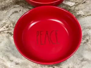 Large Pasta Bowls Rae Dunn Christmas Red And Gold PEACE. 8 Inch. Set Of 2. New. - Picture 1 of 12