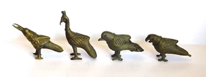Lot de figurines oiseaux vintage autoportantes en laiton lourd - Photo 1/13