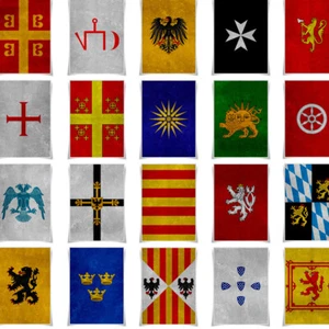 Ancient Kingdom Emblem Banner Poster Cloth Prints A3 Size Wall Art Home Decor - Picture 1 of 47