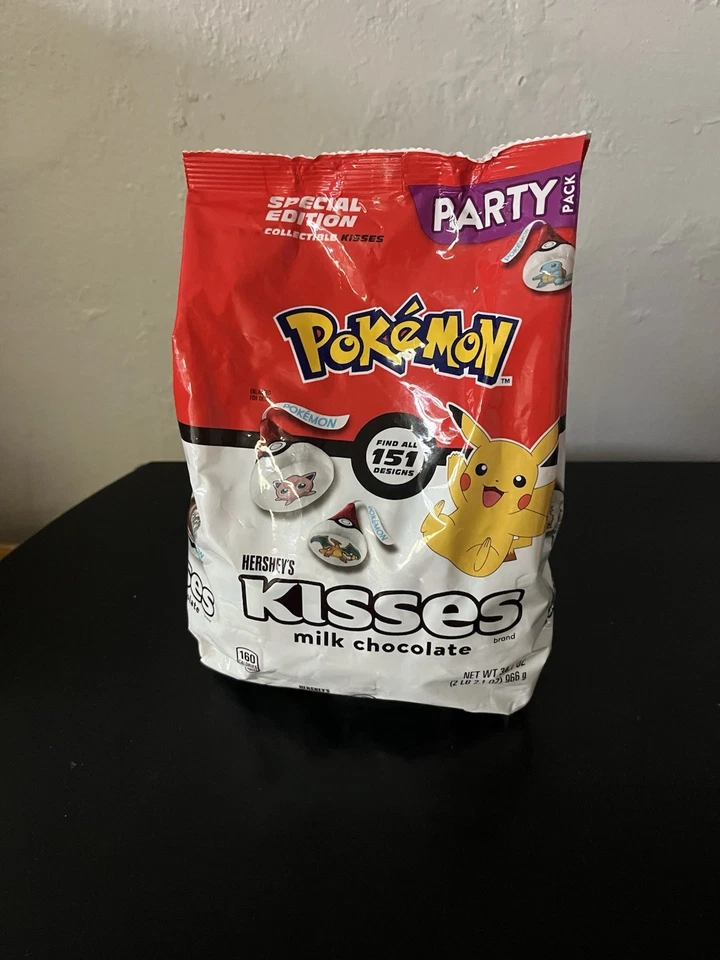 Pokémon Hershey's 特别版收藏品 Kisses Party 尺寸 34.1 盎司包 全新 — 第 1/4 张图片