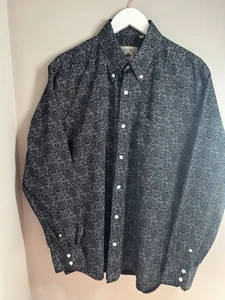Mens RELCO LONDON black and grey paisley print long sleeve UK XL. Stylish Shirt - Picture 1 of 15