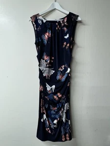 Abito donna Phase Eight taglia 12 bodycon senza maniche blu farfalla elasticizzato CE - Foto 1 di 15