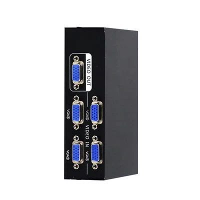New 4 Port VGA Splitter Switcher VGA Switch Video Box 4 In 1 Out VGA Switcher - Image 1 of 4