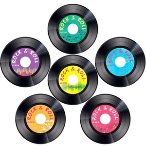 30pcs Record Cutouts 1950's Rock and Roll Music Party Two Sided Decoration 7 ... - Picture 1 of 6