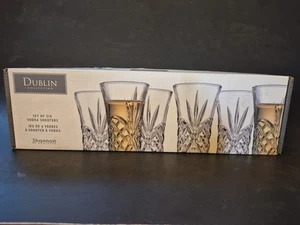 Shannon Godinger Dublin Collection Crystal 2 oz Vodka Shooter Shot Glasses X6 - Picture 1 of 10