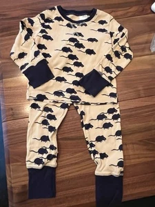 MINI RODINI Beige Rat PYJAMAS SET 100% Cotton - SIZE 3-5 years - Picture 1 of 8