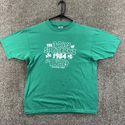 Camiseta De Colección Día de San Patricio 1984 Talla XL Verde Puntada Única Hanes Foto 1 de 4