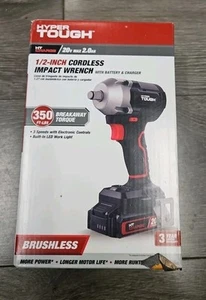 NEW - Avvitatore a percussione senza fili Hyper Tough 20V Max Brushless 1/2" con batteria 2.0Ah - Foto 1 di 2