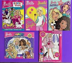 BARBIE Giant Poster,Stickers&Numbers, 2 Coloring Books & Fashion Set Bundle Of 5 - Picture 1 of 8