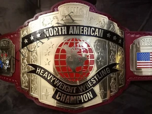 NWA North America Wrestling Championship Belt Replica Adult Size Meroon Leather - Picture 1 of 4
