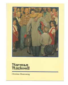 Christmas Homecoming Norman Rockwell Postcard 1948 cover 1987 - Picture 1 of 2