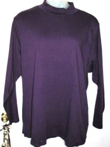 NUEVO CON ETIQUETAS Mujer CROFT BARROW Cuello Simulado Cuello en T Púrpura Algodón Tejido Manga Larga 4X - Imagen 1 de 1