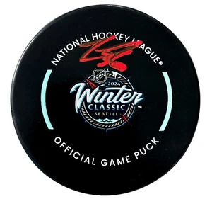 Logan Thompson Autographed 2024 Winter Classic Puck Vegas Golden Knights Signed - Picture 1 of 5