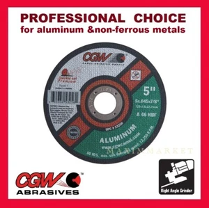 CGW  5" x .045" x 7/8" T1 Alu 46NBF Premium Quickie Cut-Off Wheel, Box of 50 - Picture 1 of 2