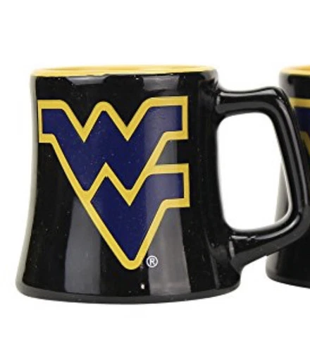 NCAA Sclupted Mug 2oz Shot Glass) West Virginia Mountaineers) Individually Sold Cover