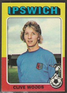 TOPPS-FOOTBALL (RED BACK 1975)-#072- IPSWICH TOWN - CLIVE WOODS