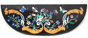 Modern Marble Console Table Top with Antique Pattern Inlay Work Dining Table Top - Picture 1 of 6