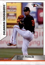 2019 Delmarva Shorebirds Choice #26 Ofelky Peralta Dominican Republic DR Card