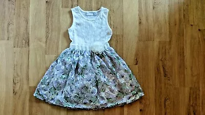 Vestido Tutú Floral Rosa Encaje Malla Para Niños Lugar Niña 7 8 Violeta Sin Mangas Foto 1 de 4
