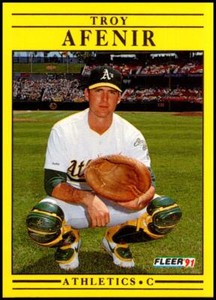 1991 Fleer Baseball #1 Troy Afenir  RC Rookie Oakland Athletics 