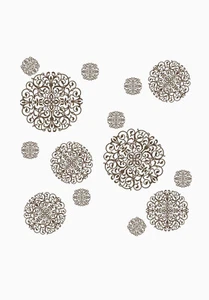 WallPops Brown Geometric Appliqués/Wall Stickers, Rococo Medallions, 2 Pack - Picture 1 of 1
