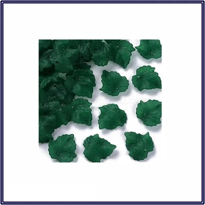 Dijes de hojas de arce acrílico esmerilado verde oscuro colgantes para hacer joyas hágalo usted mismo Foto 1 de 3