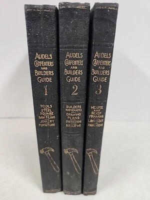 Antique Audels Carpenters and Builders Guide Volumes 1,2,3.  - 1923 1st Edition - Image 1 of 4