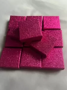 WHOLESALE JOBLOT 24 BRIGHT PINK GLITTER RING BOXES, JEWELLERY PACKAGING - Picture 1 of 3