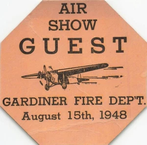 Rehoboth Beach Delaware ~ AOPA Air Show Guest-Gardiner Fire Department * ~ étiquette 1948 - Photo 1/2