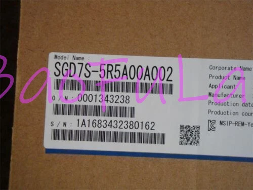 1PCS New Yaskawa SGD7S-5R5A00A002 AC Servo Drive SGD7S5R5A00A002 - Image 1 of 1