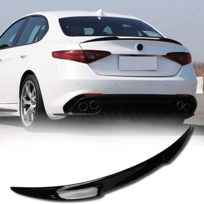 For 2017-2025 Alfa Romeo Giulia Quadrifoglio GLOSS BLACK Trunk Spoiler Wing Lip - Image 1 of 4