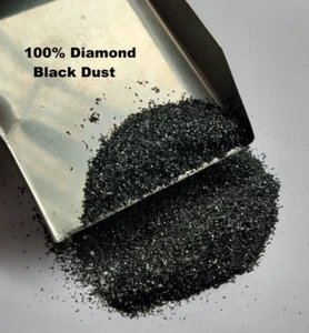 15+TCW SCOOP RAW NATURAL BLACK REAL DIAMOND DUST POWDER ROUGH DIAMOND POWDER LOT - Picture 1 of 11