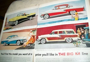 1956 56 Mercury Phaeton Station Wagon Convertible 2-page large-mag car ad - Picture 1 of 1