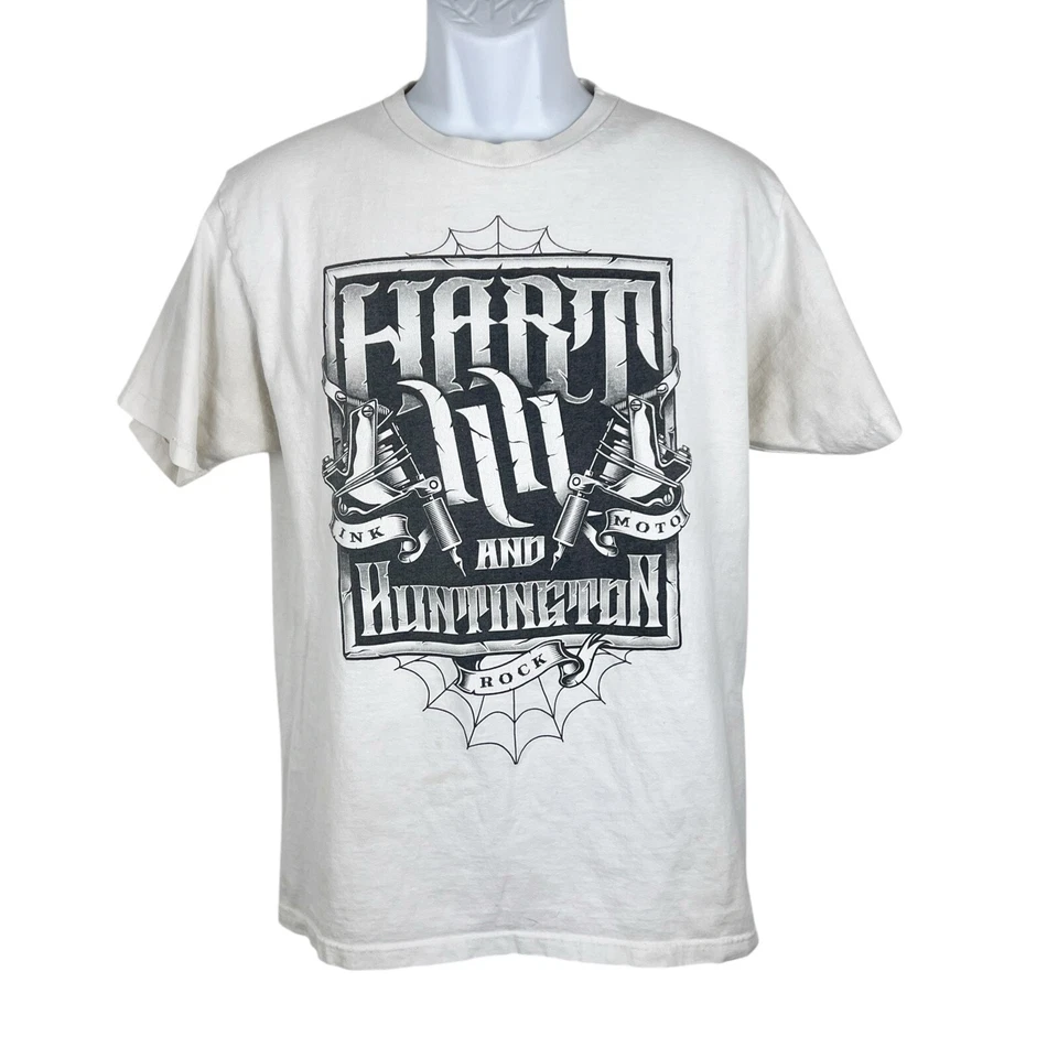 Рубашка мужская Hart and Huntington большая белая с коротким рукавом чернильная рок мото футболка с графикой - Изображение 1 из 4
