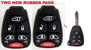 TWO New RUBBER PAD Replacement Remote 6BTN Key Fob Jeep Dodge Chrysler M3N5WY72X - Picture 1 of 1