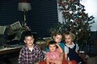 35Mm Slide 1950S Red Border Kodachrome Children Hugging Living Room Christmas