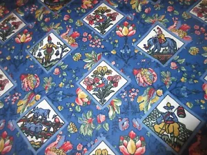 SPECTRUM FABRICS 1996 Upholstery weight Cotton Fabric Cheater Quilt Floral - Picture 1 of 6