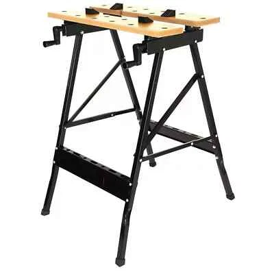 FOLDABLE WORKBENCH PORTABLE WOOD BENCH WORK CLAMPING FOLDING MDF WORKTOP TABLE - Image 1 of 4
