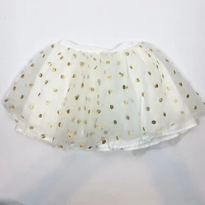 Gymboree Size 10 Skirt Sparkle Dot Tutu Ivory Gold Holiday Christmas - Picture 1 of 7