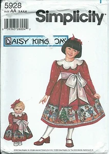 S 5928 Patrón Costura Daisy Kingdom VESTIDO, CINTURÓN + FALDA Muñeca 18" tallas 3~6 SIN CORTAR - Imagen 1 de 1