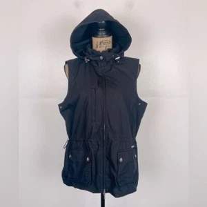 Lauren Ralph Lauren Women's Hooded Vest Utility Jacket Size L Black Army Outdoor - Picture 1 of 14