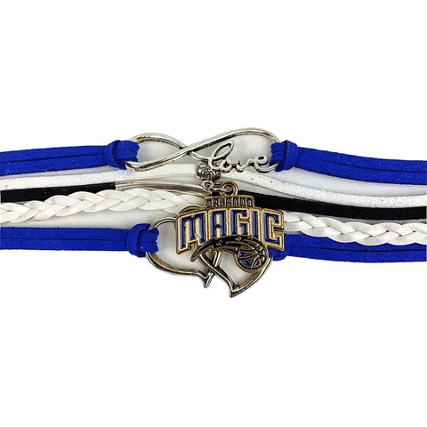 Orlando Magic Infinity Jewelry Bracelet Basketball Charm Faux Leather Cover