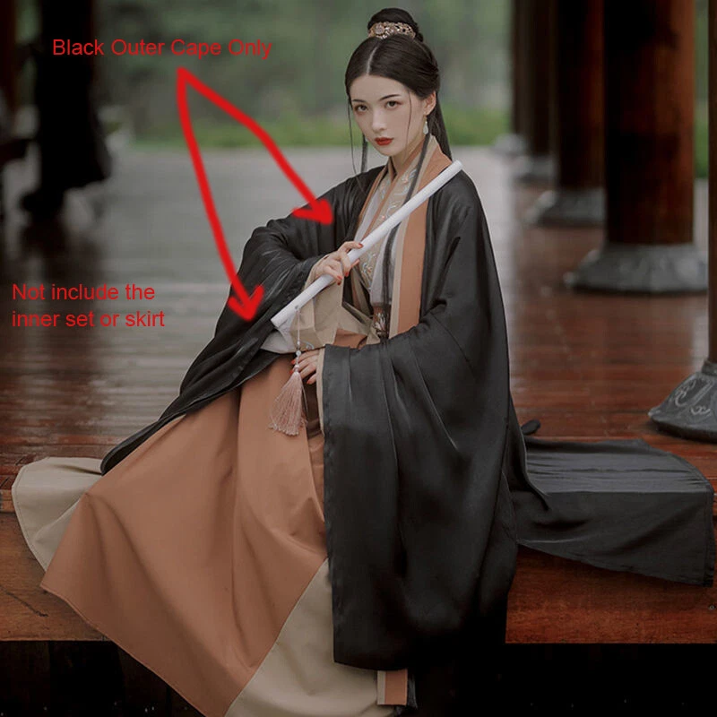 Classic Black Hanfu Women Modern Chinese Traditional Dance Weijin Dynasty - Image 1 of 4