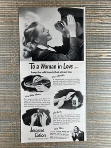 Jergens Lotion US Military Soldier Service Wife WW2 943 Vintage Print Ad - Picture 1 of 1