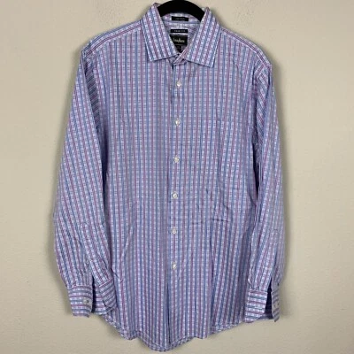 Neiman Marcus Trim Fit 长袖纽扣衬衫男式 15.5/32.33 码学院风 — 第 1/4 张图片