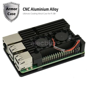 Aluminum Alloy Case Protective Enclosure w/ Fan For Raspberry Pi 3 B+(plus) 3B - Picture 1 of 4