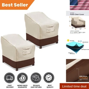 Fundas de silla impermeables de alta resistencia beige y marrón para uso en exteriores - grandes - Imagen 1 de 10