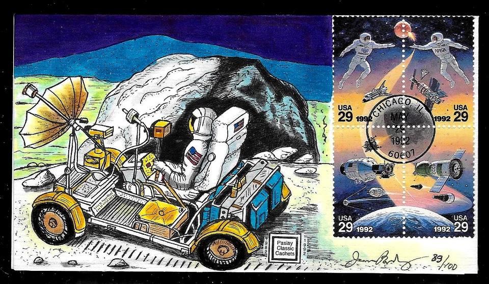2634A 29c Stamp Set (Se-Tenant) (1992) NASA FDC HD/HP BY PASLAY CLASSIC CACHETS - Image 1 of 1